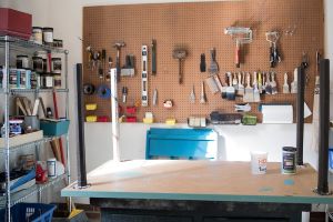Clutter Free organizing a garage work space