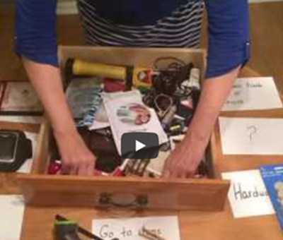 Learn simple de-cluttering and organizing principles using your junk drawer